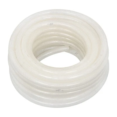 1/2" ID x 3/4" OD 50 Ft PVC Tube Braided Reinforced Tubing Flexible - Image 1 of 4