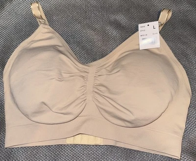 Motherhood Maternity Nursing Bra Nude Seamless Full Bust Large Wireless - Image 1 of 3