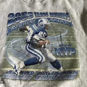 Vintage 1990’s Barry Sanders QB Club Crewneck Sweatshirt L-XL Front & Back Print - Picture 1 of 10