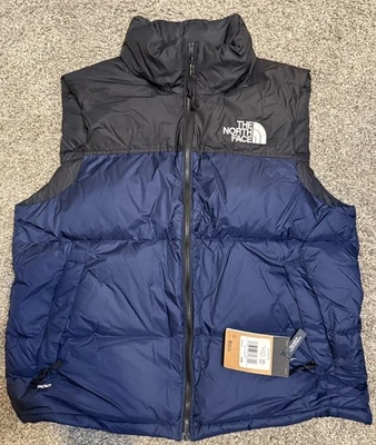 Chaleco North Face Hombre Retro Nuptse 700 Azul Marino/TNF Negro Talla Grande ¡¡NUEVO!!! Foto 1 de 4
