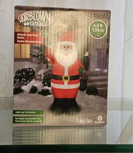 NAVIDAD SANTA NEGRO 6,5 PIES GEMA INFLABLE SOPLADA POR AIRE - Imagen 1 de 3