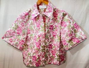 Camisa Top Jacquard Floral Selected Mujer Talla 38 Pulgadas Farisa Rosa Botón Frontal - Imagen 1 de 21