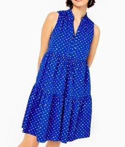 Vestido Lilly Pulitzer Mujer Novella Algodón Popelina Columpio XS Azul Boreal - Imagen 1 de 8