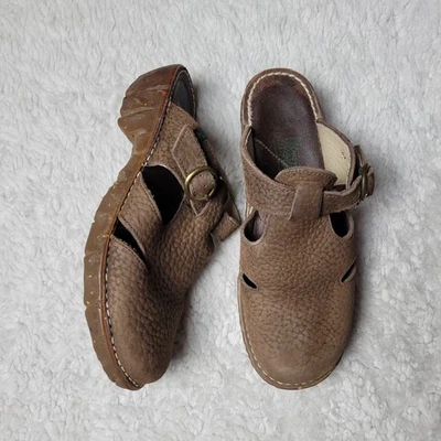 El Naturalista Clogs Slides Shoes Women's 38 / 8 Brown Leather Mary Jane - Image 1 of 4