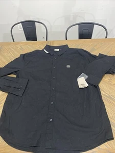 Vans Off The Wall Button Up Long Sleeve Skater Shirt Logo Black XXL 100% Cotton - Picture 1 of 9