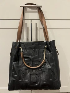 Damentasche groß Designer Look schwarz Leder - Bild 1 von 8