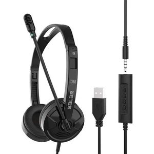 Headphones from Conference PC Computer Call Centre Neckband USB + Jack 3,5MM - Picture 1 of 9