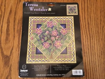 RARO Teresa Wentzler El Encantador KIT Punto de Cruz Parcialmente Iniciado Rose Tree Foto 1 de 3