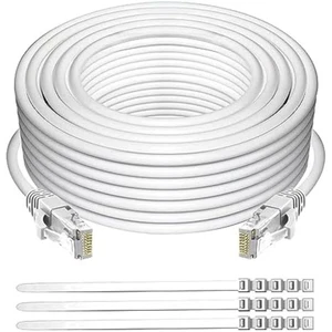 Cable Ethernet Cat 6 50 pies blanco, cable de red de Internet largo de alta velocidad (6 co... - Imagen 1 de 6