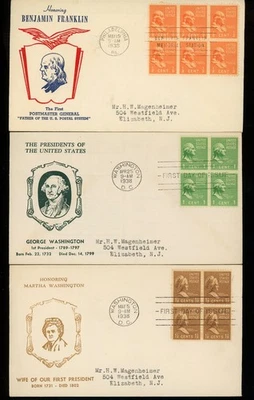 US FDC #803-831 Hux Cut M-11 1938 DC Prexy Prexie 1/2c - 50c Set of 29 - Image 1 of 4