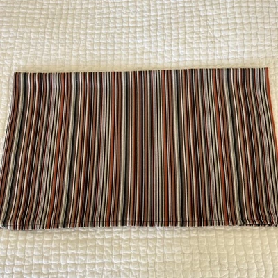 2 Fundas de Almohada Lumbar Ikea Strandkal Marrón Naranja Negro Rayas 16x26" Foto 1 de 4