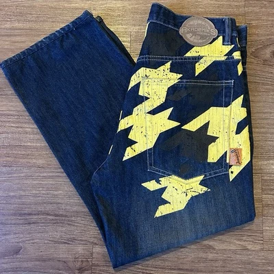 Vintage Y2K Akademiks Cold World Project Ice Station 9 AOP Jeans Jeanius Size 34 - Image 1 of 4