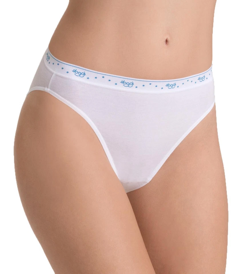 Triumph Sloggi Tai 100H Tai 38-48 Slip Algodón Blanco / Negro - Imagen 1 de 1