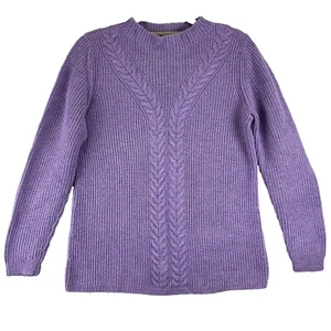 Maglione Talbots donna M viola maglia pullover nylon agnello lana accogliente classico - Foto 1 di 10