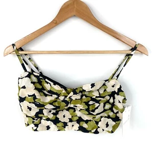 Kookai Paula Crop Top Womens EU 40 AU 12 Green Multi Floral Sweetheart Neck New - Picture 1 of 10