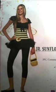 teen JUNIORS girls LEG AVENUE sunflower BUMBLE honey QUEEN bee HALLOWEEN costume - Picture 1 of 2