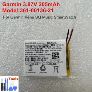 New Original 361-00136-21 Battery For Garmin Venu SQ Music SmartWatch+ Tools - Picture 1 of 2