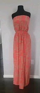 Maxi Vestido The Addison Story Coral Caqui Seda Forrado Talla M - Imagen 1 de 9