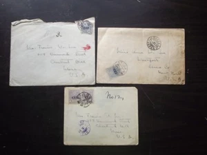 THREE 1916 JAPAN TO U.S. COVERS - KIOTO & OSAKA POSTMARKS - Picture 1 of 5