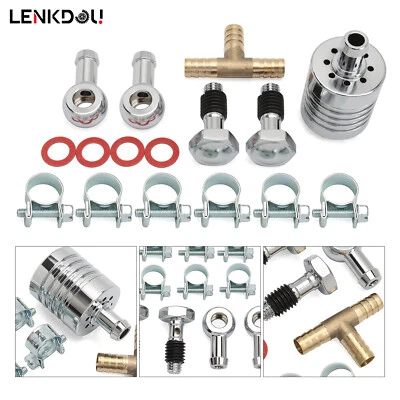 Kit de respirador filtro de aire de culata cromado para Harley Evo Big Twin Sportster Foto 1 de 4