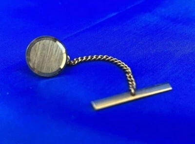 New Vintage Tivoli by Swank Round Brushed Gold Tie Tack Pin, Original Box - Image 1 of 4