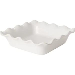 NWOB Emile Henry Made in France Ruffled Square Baker, 9.5", Flour - Picture 1 of 4