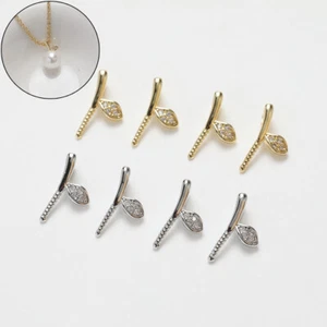 10pcs Tree Branch Drilled Bead Cap,Bar Pendant With Pearl Mounting Peg - Picture 1 of 9