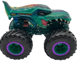 Hot Wheels Monster Trucks MEGA WREX Teal Dino Diecast Truck Green Wheels Loose - Picture 1 of 12
