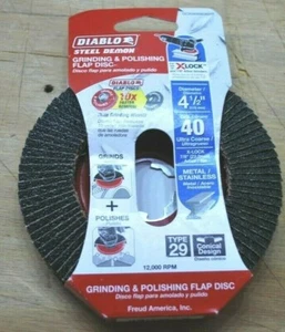 Diablo DCX045040X01F 4-1/2'' 40-Grit Steel Demon Flap Disc for X-Lock New - Picture 1 of 3