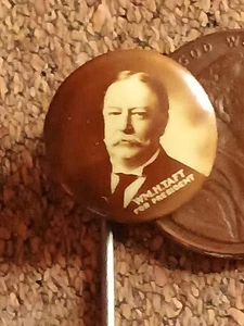 1908 WILLIAM H. TAFT For President STICKPIN campaign pin button Hat Lapel tab - Picture 1 of 3