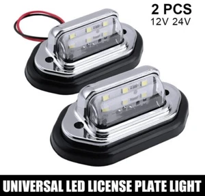 2x Universal LED License Plate Tag Light Lamp White For Truck SUV Trailer RV Van - Imagen 1 de 14