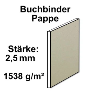 Buchbinderpappe - Stärke 2,5 mm ( 0,25 cm ) - Grammatur: 1538 g/m² - Graupappe z - Bild 1 von 4