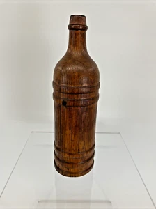 EARLY 1900'S WOOD TURNED OLD OAKEN TENNESSEE WHISKEY BOTTLE antique primitive - Picture 1 of 11