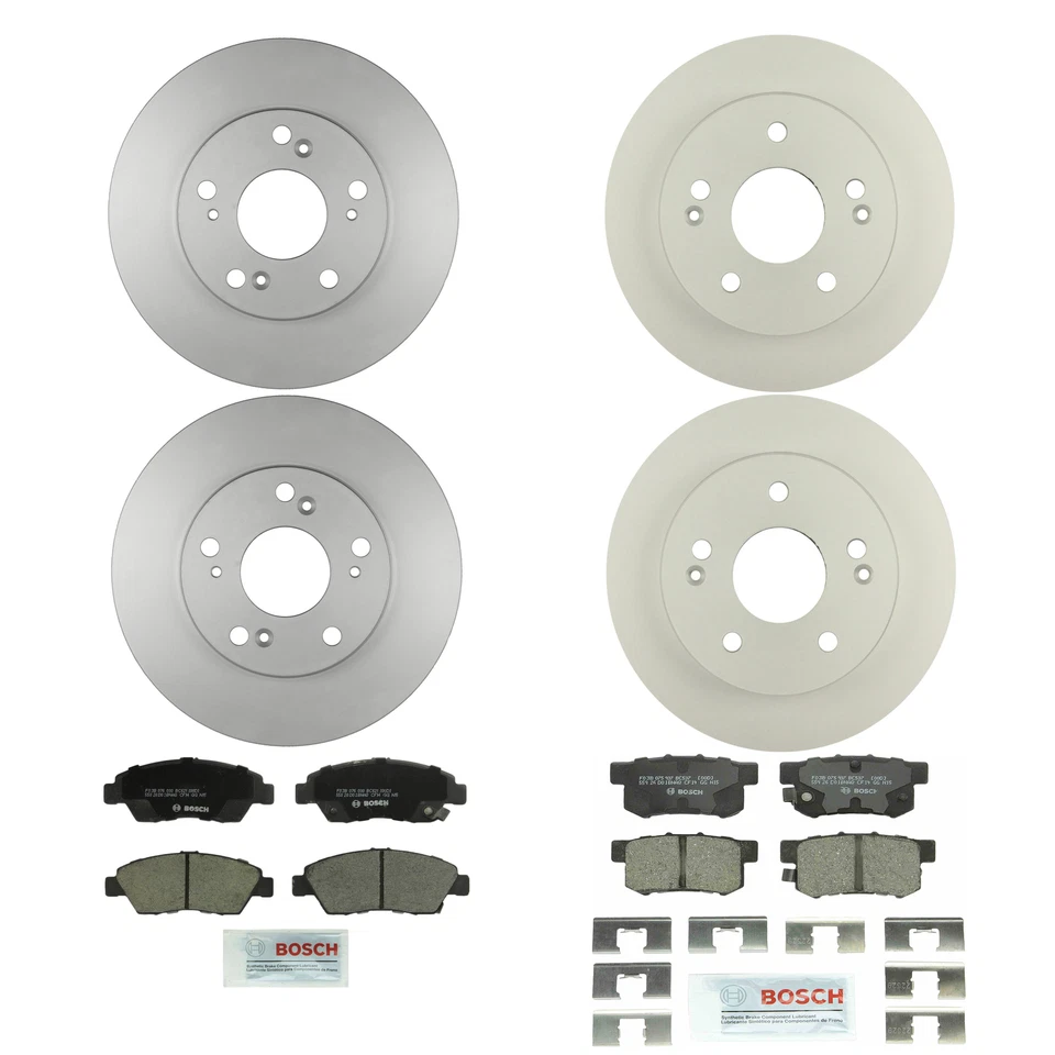 Bosch Front 261.9mm Rear 259.8mm Brake Kit Rotors Ceramic Pad For RSX 02-06 2.0l - Image 1 of 1
