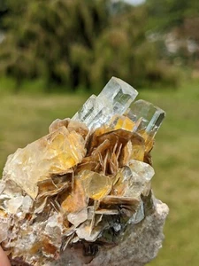 Natural Raw Aquamarine With Mica Specimen Pakistan 74g - Picture 1 of 7