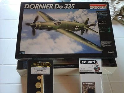DORNIER DO 335  1/48 SCALE MODEL MONOGRAM+WHEEL SET RESIN PARTS+PHOTOETCHED EDUA - Immagine 1 di 4