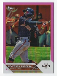2023 Topps Pro Debut #PD-93 Aeverson Arteaga Fuchsia Foil Parallel #'d 195/199 - Picture 1 of 2