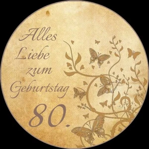 Tortenaufleger essbar Fondant rund 20cm durchmesser Geburtstag!Zahl ist wählbar! - Bild 1 von 2
