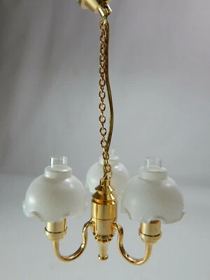 Heidi Ott #YL6017 Dollhouse Miniature 1:12 Scale Light 3  Arm Brass Chandelier - Image 1 of 4