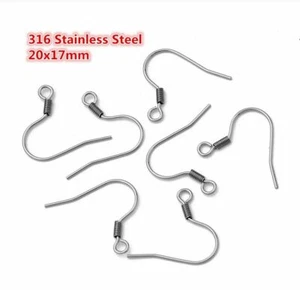 5 Pairs 20x17mm Stainless Steel DIY Earring Findings Clasps Hooks Hypoallergenic - Picture 1 of 1
