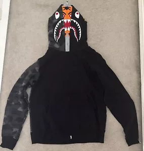 FW/18 A Bathing Ape BAPE Color Camo Tiger Shark Full Zip Double Hood Hoodie XL - Picture 1 of 16
