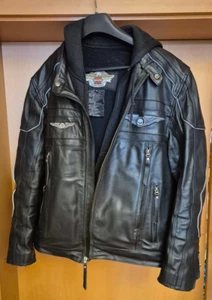 Harley-Davidson Reflective Skull Leder Jacke - Schwarz, Gr. XL - Bild 1 von 7