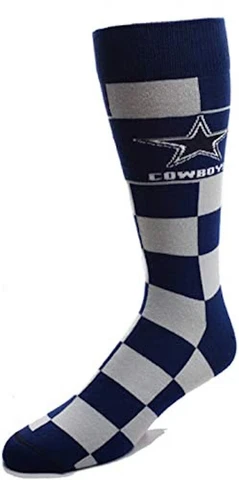 Dallas Cowboys Jumbo Check Dress Socks Men One Size Fits Most NFL Dak Zeke Lamb Cover
