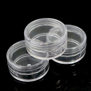 20 x 10g CLEAR PLASTIC SAMPLE JARS/POTS **BEST QUALITY**  Glitter/Cream