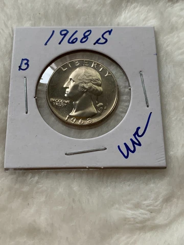 (B) 1968 S Washington Quarter Dollar Clad Gem Proof Cover