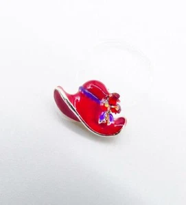 ENTZÜCKENDER roter Hut Gesellschaft Lack Emaille Kristalle unsichtbar PETITE Zehenring NEU - Bild 1 von 3