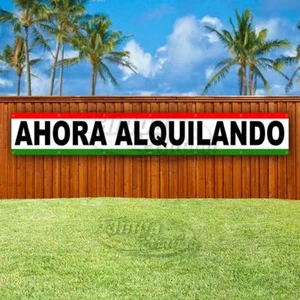 Letrero Bandera Vinilo Publicitario AHORA ALQUILANDO GRANDE ENORME XXL ESPAÑOL - Imagen 1 de 6