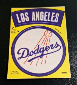1968-1972 DE COLECCIÓN FLEER TELA REAL PEGATINA DESPEGABLE LOS ANGELES DODGERS ¡EXCELENTE++!! - Imagen 1 de 2