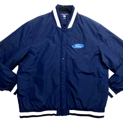 Sport-Tek Ford Jacket Mens 3XL Navy Snap Buttons Lined Bomber - Image 1 of 4