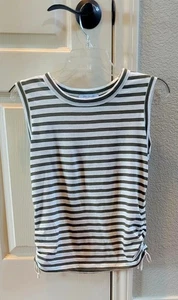 NWT Ann Taylor Weekend Striped Side-Tie Tank Top Moss Green Women Small - Picture 1 of 5